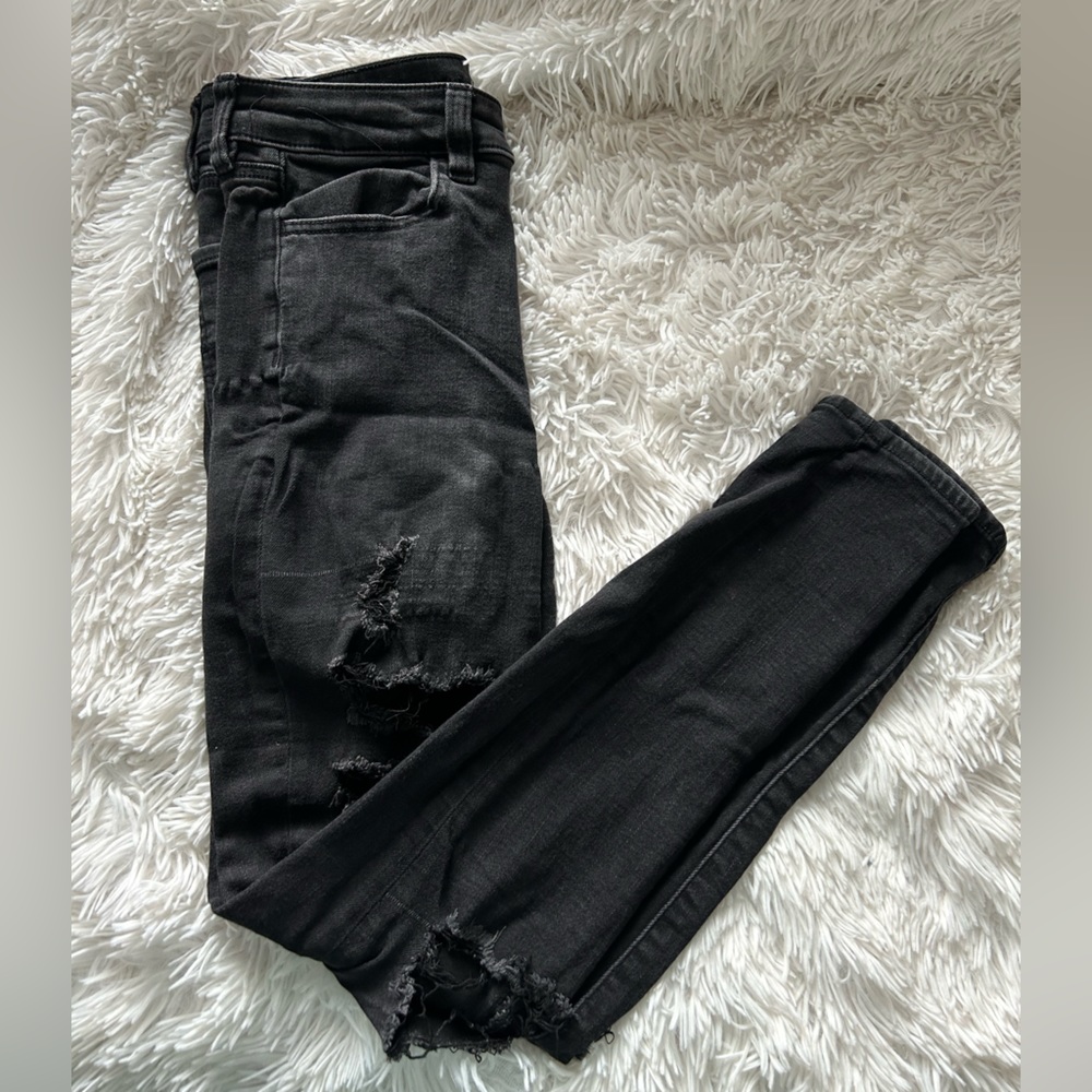 american eagle next level stretch black skinny jeans!!